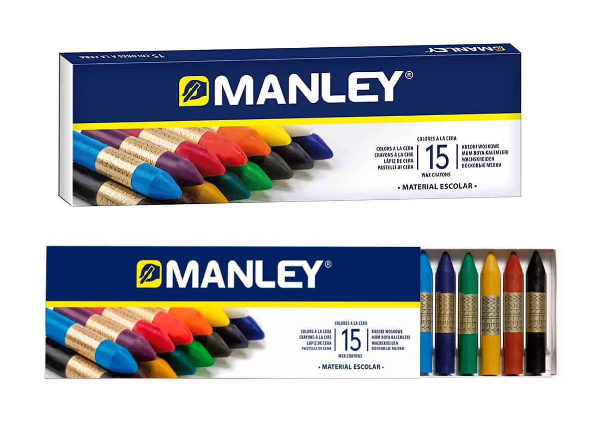 Ceras blandas de colores Manley (caja de 15 unds)