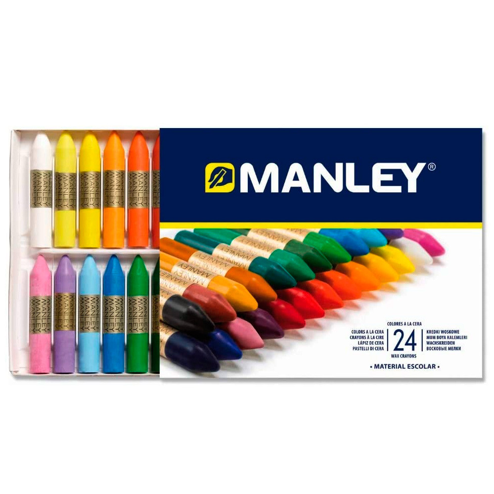 Caja 6 ceras colores variados Manley