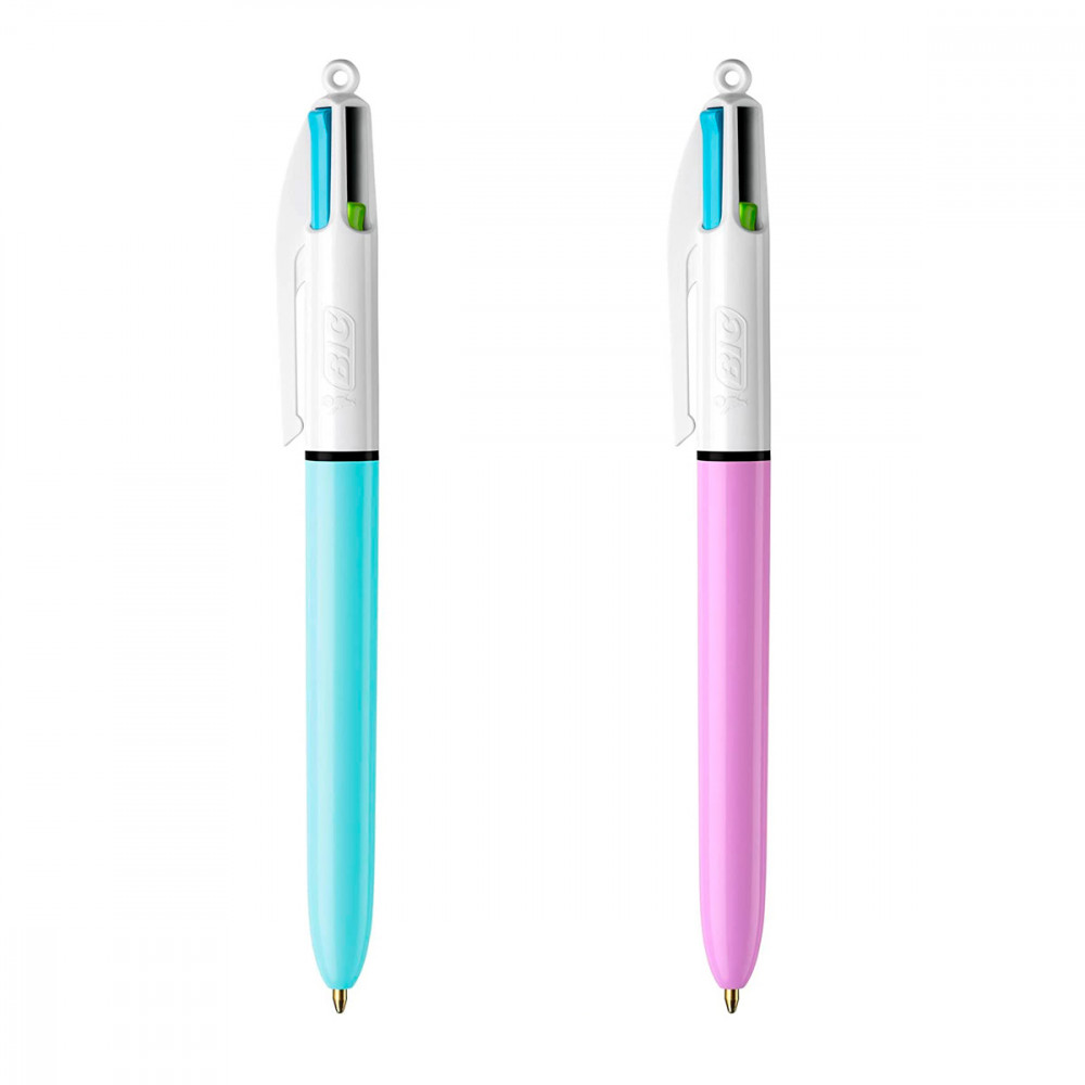 BIC Bolígrafos originales de 4 colores – Paquete variado de 3 – Incluye  bolígrafos Original, Grip y Pro 4 colores con punta de 0.039 pulgadas,  azul