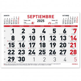 Calendario Mensual 21 x 15 cm Myrga 2025