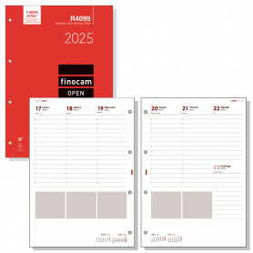 Recambio Din A4 Semana Vista Vertical Open R4099 Finocam 2025