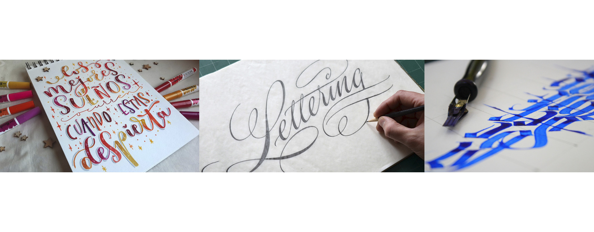 Cuaderno trabajo lettering para pincel fino